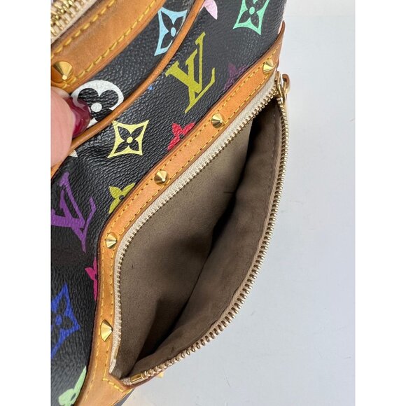 Louis Vuitton Takashi Murakami Black Multicolore Boulogne Monogram Shoulder Bag - Picture 9 of 16